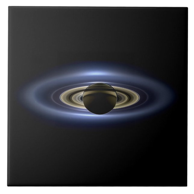 Saturn Eclipsed the Sun from Cassini Orbiter   Ceramic Tile (Front)
