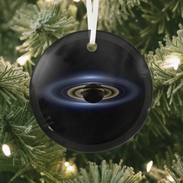 Saturn Eclipsed the Sun from Cassini Orbiter   Glass Tree Decoration (Insitu)
