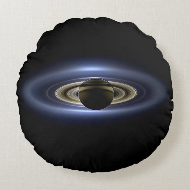 Saturn Eclipsed the Sun from Cassini Orbiter   Round Cushion (Front)