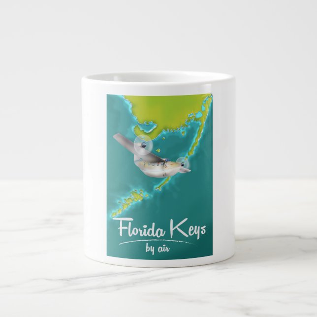 Saturn five Space Rocket Illustration Large Coffee Mug (Front)