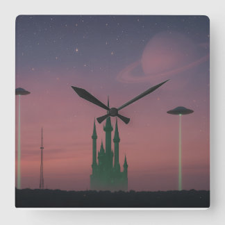 Saturn Paradise Square Wall Clock