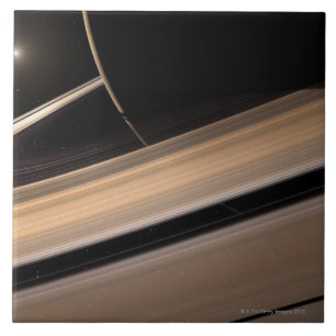Saturn planet in solar system, close-up 3 ceramic tile