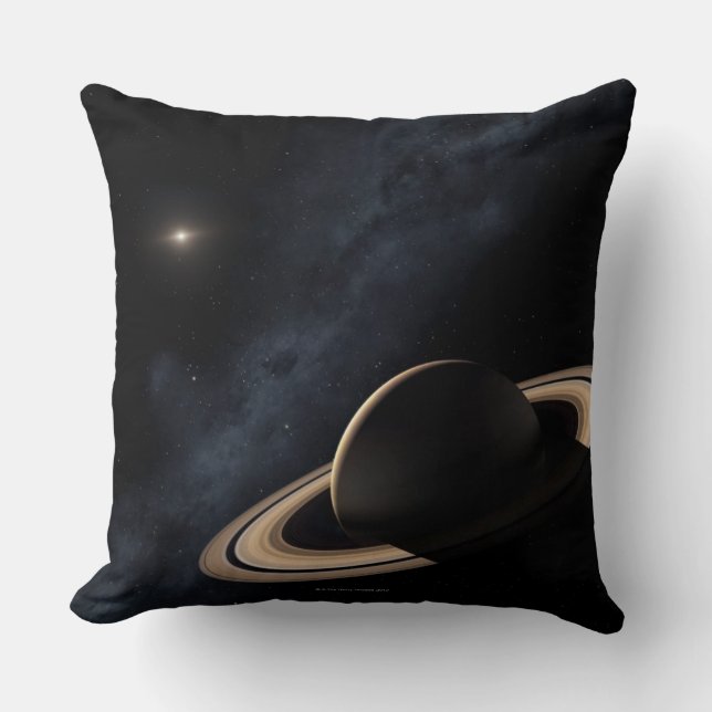 Saturn planet in solar system, close-up cushion (Front)