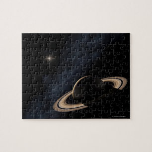 Saturn planet in solar system, close-up jigsaw puzzle