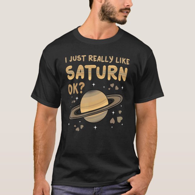 Saturn Planet Ring Solar System Gas Atmosphere Spa T-Shirt (Front)