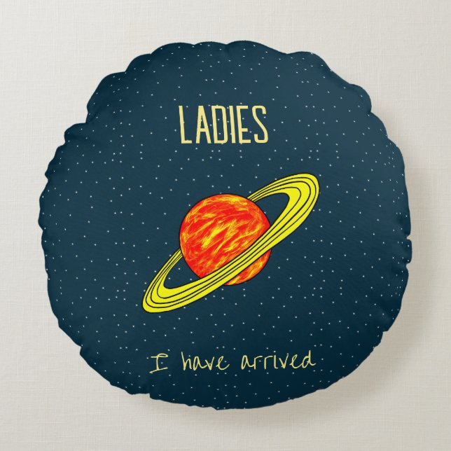 Saturn planet Round Pillow (Front)