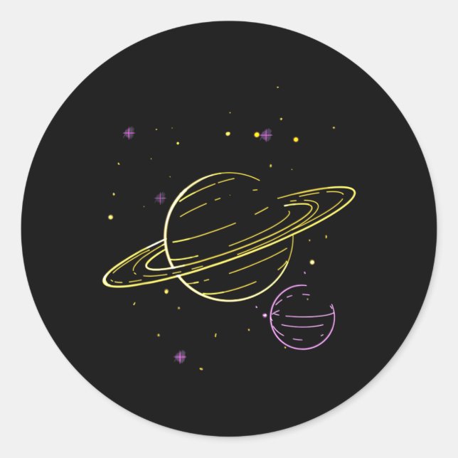 Saturn Planet Saturn Solar System Planets Classic Round Sticker (Front)