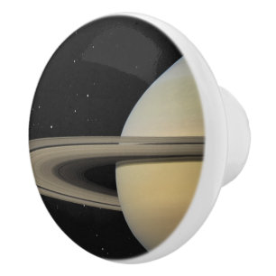 Saturn Planet Solar System with rings Capricorn Ceramic Knob