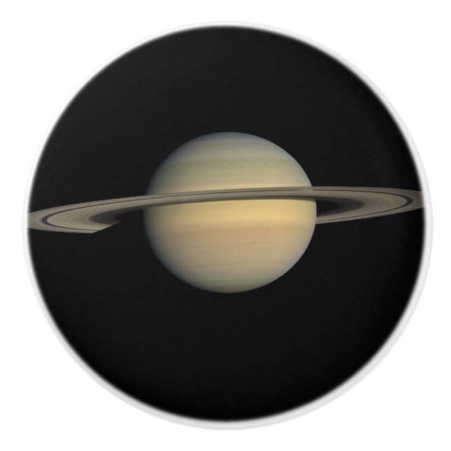 Saturn Planet Solar System with rings Capricorn Ceramic Knob (Front)