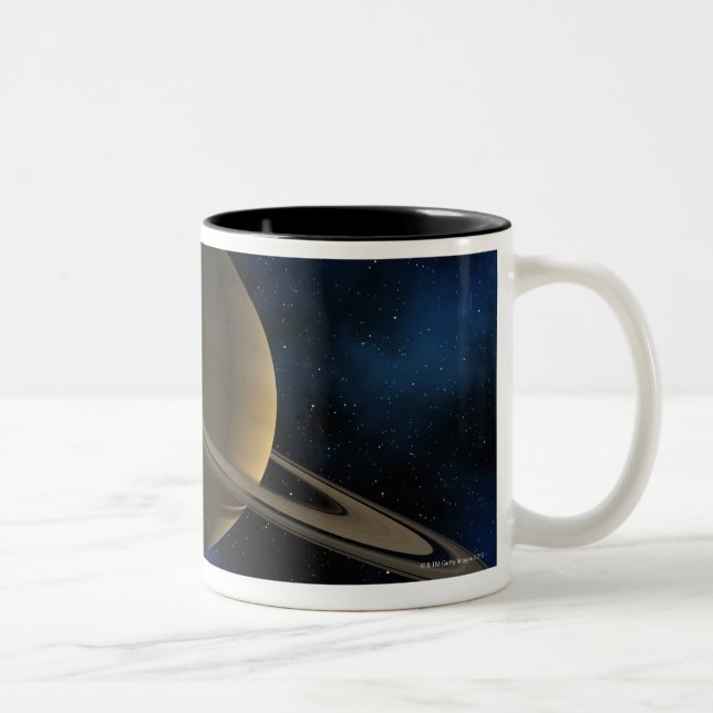 Saturn planet Two-Tone coffee mug (Right)