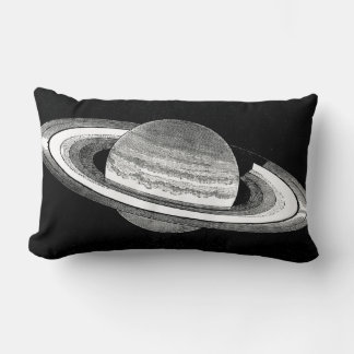 Saturn Retro Inspired Monochrome Planet Space Lumbar Cushion