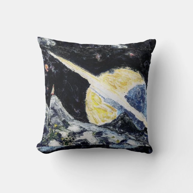 Saturn Rising by Alexandra Cook Cushion (Front)