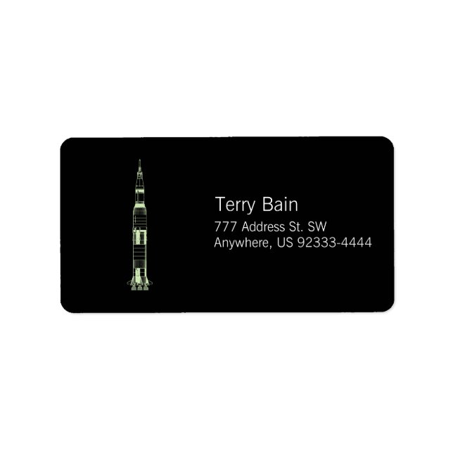 Saturn Rocket Label (Front)