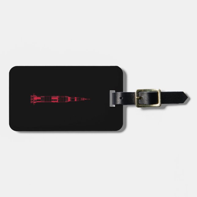 Saturn Rocket Luggage Tag (Front Horizontal)