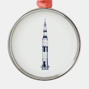 Saturn Rocket Metal Tree Decoration