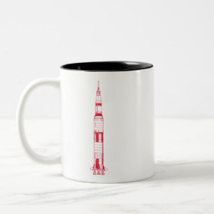Saturn Rocket Two-Tone Coffee Mug