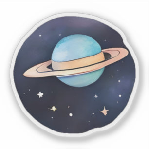 Saturn’s Radiance in Watercolor