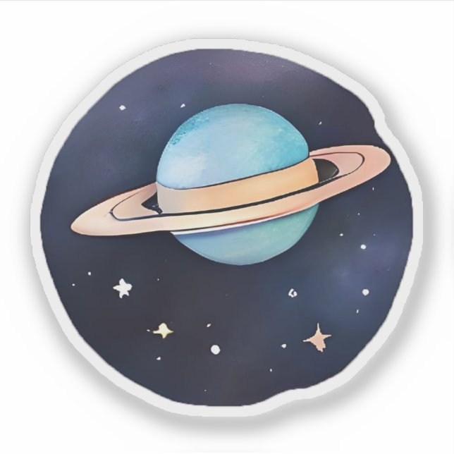 Saturn’s Radiance in Watercolor (Front)