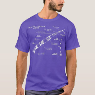 Saturn V Apollo Vehicle Spacecraft Diagram Chart T-Shirt