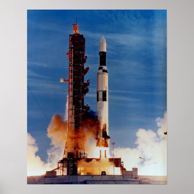 Saturn V Launching The Skylab Space Station Poster (Front)