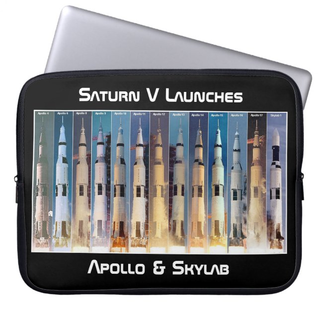 Saturn V Moon Rocket Launches Laptop Sleeve (Front)