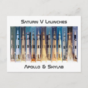 Saturn V Moon Rocket Launches Postcard