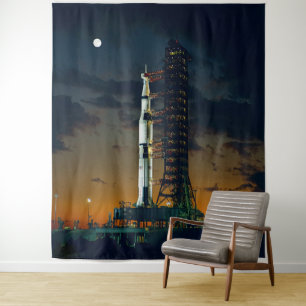 Saturn V Space Rocket Launch NASA photo Tapestry