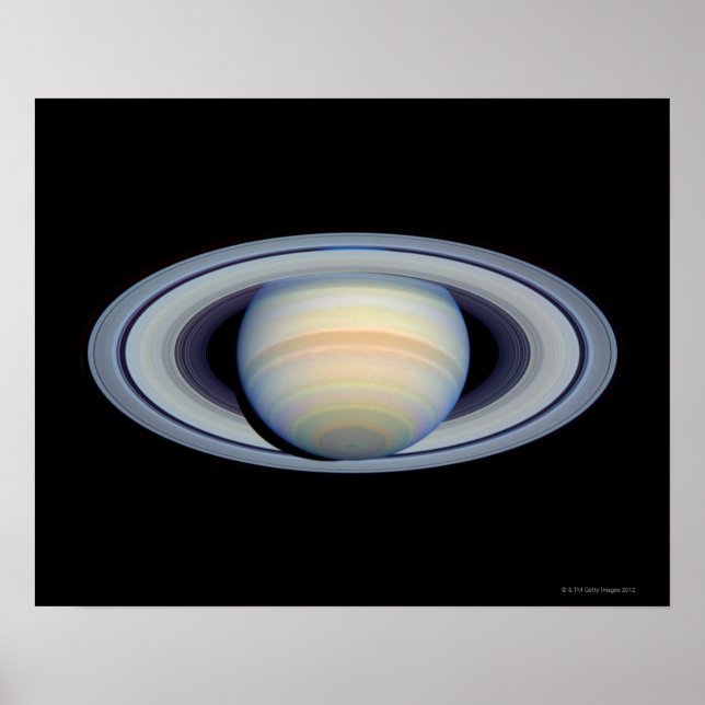 Saturn with rings at widest angle to Earth Poster (Front)