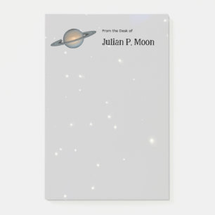 Saturn with Rings in Outer Space Personalized Post-it Notes