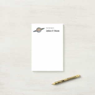 Saturn with Rings Outer Space Personalized Post-it Notes