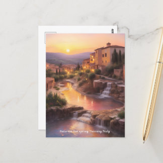Saturnia Hot Springs Tuscany Italy Sunset Postcard