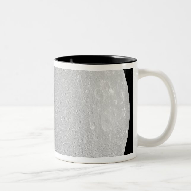 Saturn's moon Dione 2 Two-Tone Coffee Mug (Right)