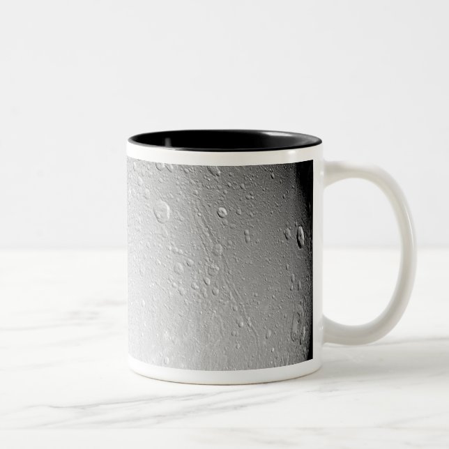 Saturn's moon Dione Two-Tone Coffee Mug (Right)