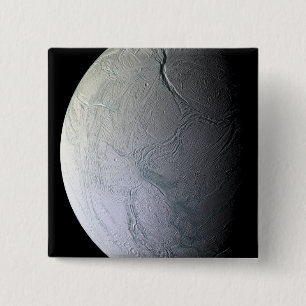 Saturn's moon Enceladus 15 Cm Square Badge