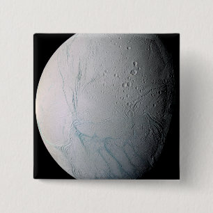 Saturn's moon Enceladus 2 15 Cm Square Badge