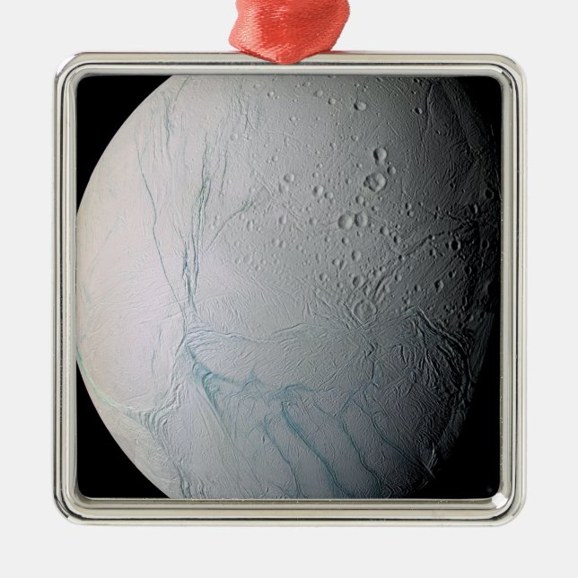 Saturn's moon Enceladus 2 Metal Tree Decoration (Front)