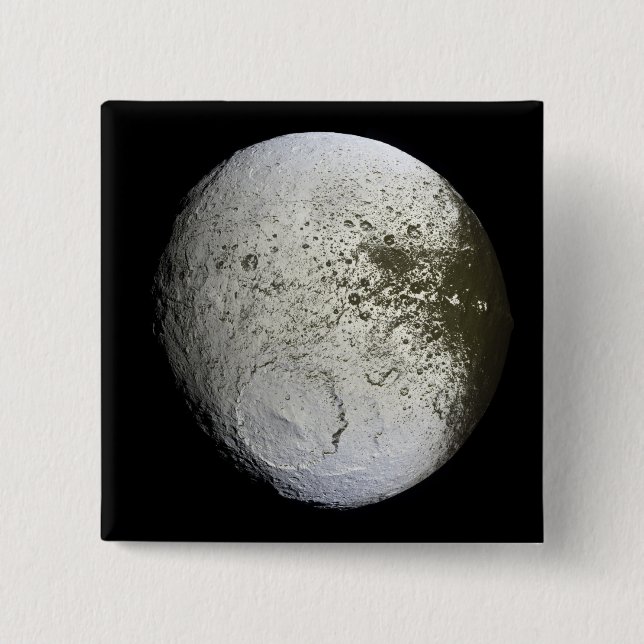 Saturn's moon Iapetus 2 15 Cm Square Badge (Front)