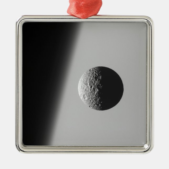 Saturn's moon Mimas Metal Tree Decoration (Front)