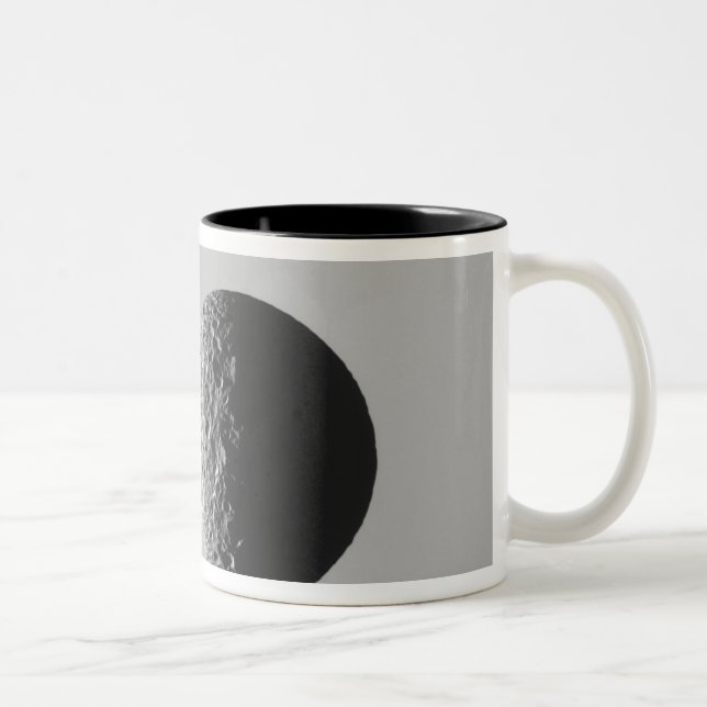 Saturn's moon Mimas Two-Tone Coffee Mug (Right)