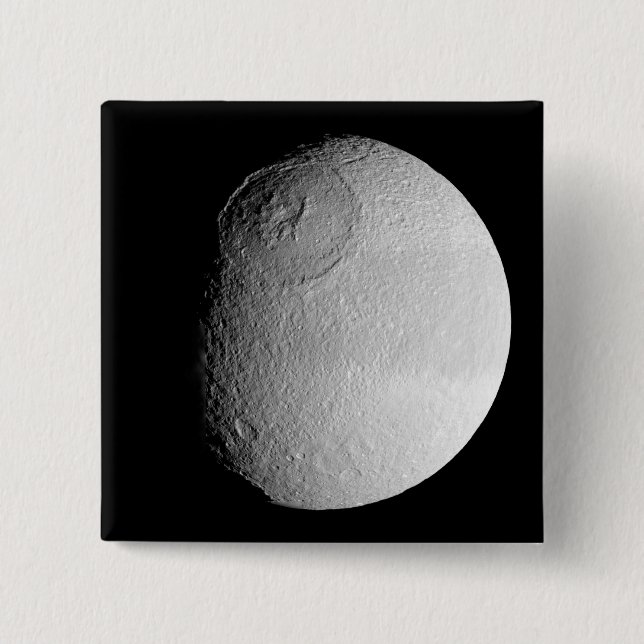 Saturn's moon Tethys 2 15 Cm Square Badge (Front)