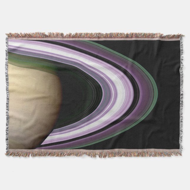 Saturn's Rings Throw Blanket (Front)