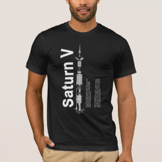 SaturnV Moon Rocket Black T-shirt