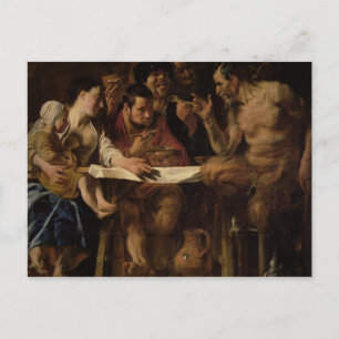 Satyr and Peasant, 1620 Postcard
