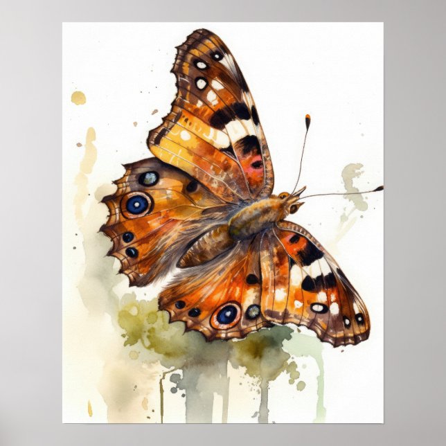 Satyr Butterfly Art Print Poster (Front)