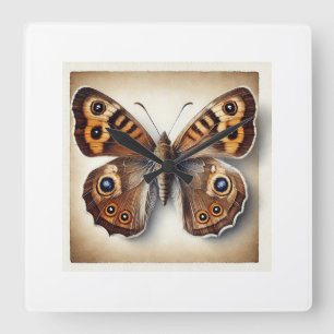 Satyr Butterfly in Natural Harmony 071124IREF231 - Square Wall Clock