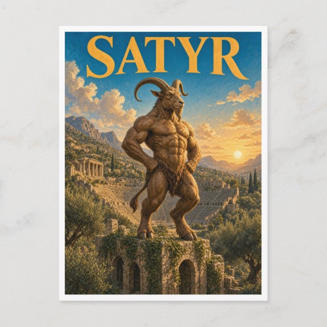 Satyr, Gothic Fantasy Monster Postcard (Front)
