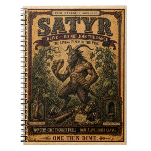 Satyr, Vintage Circus Monster Notebook