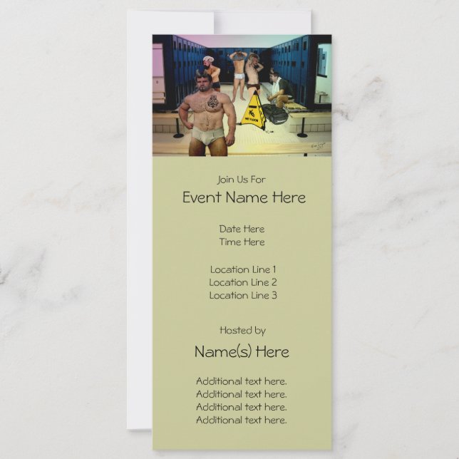 Satyrs Locker Room Custom Party Invitations (Front)