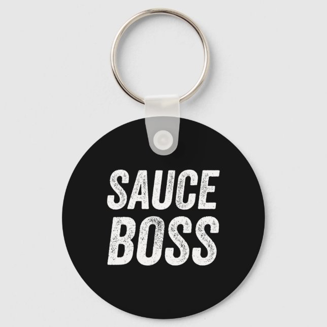 Sauce Boss Chef Bbq Cook Food Humorousa  Key Ring (Front)