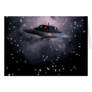 Saucer against night sky